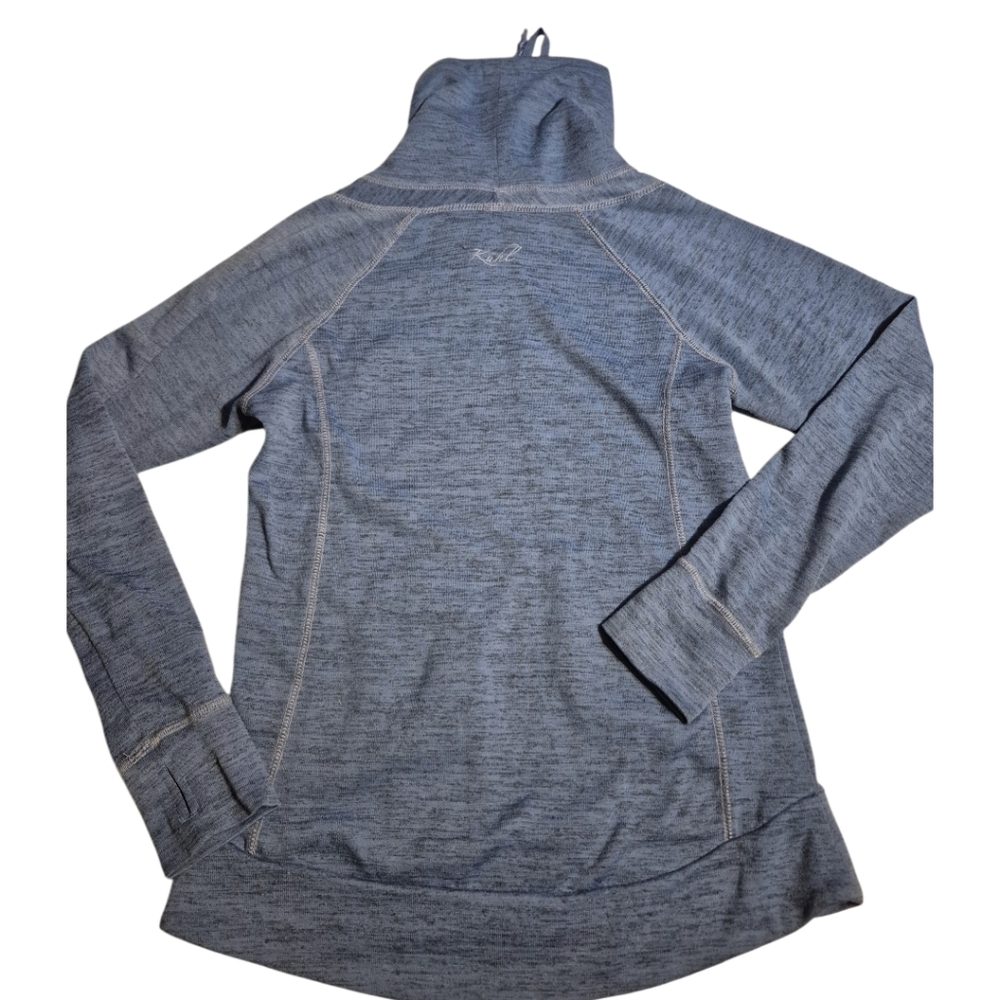 Women's Blue Cowl Neck Sweater - Picture 5 of 5